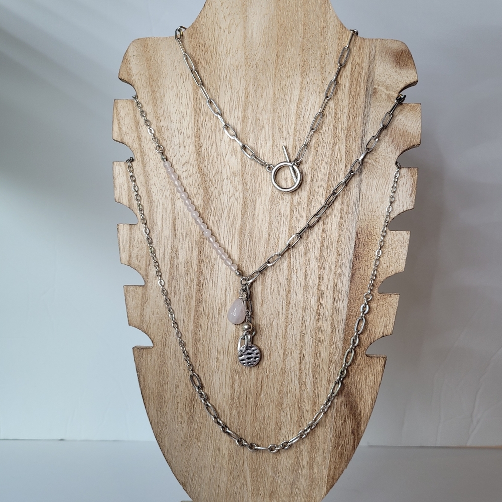 NWT Free People Multi layered necklace with stone detail